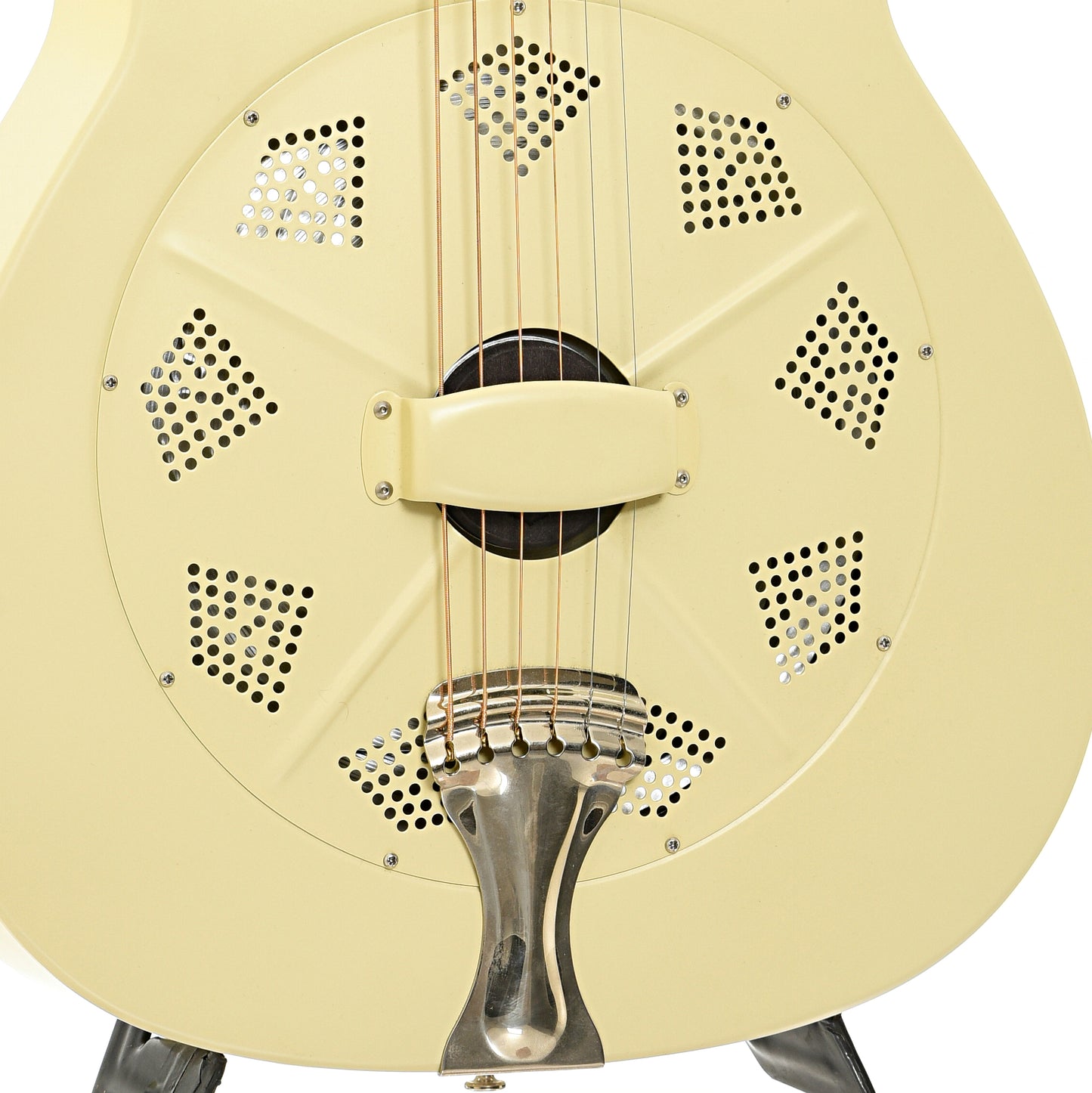 Tailpiece and resonator of National Ivory NRP 14 Roundneck Resonator Guitar (2016)