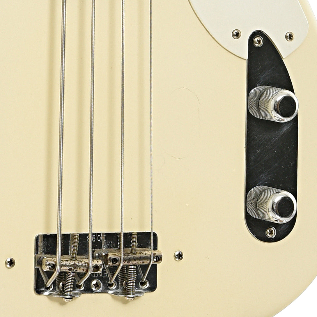 Bridge and controls of Fender Precision Bass (c.1955)