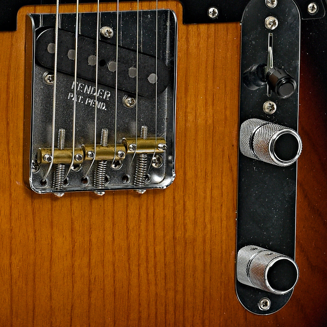 Bridge and controls of Fender Classic Player Baja Telecaster Electric Guitar (2018)