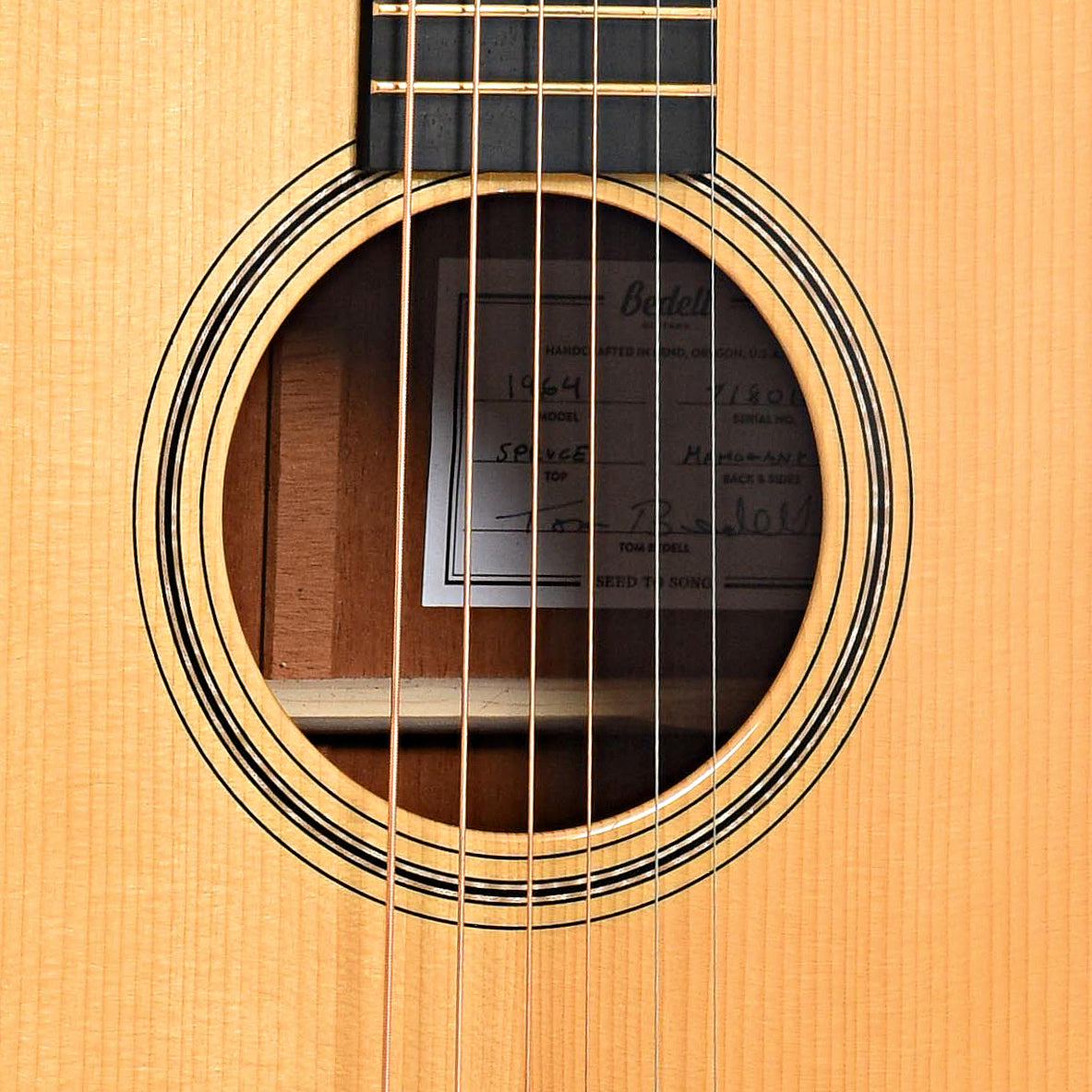 Soundhole of Bedell 1964 Acoustic Guitar