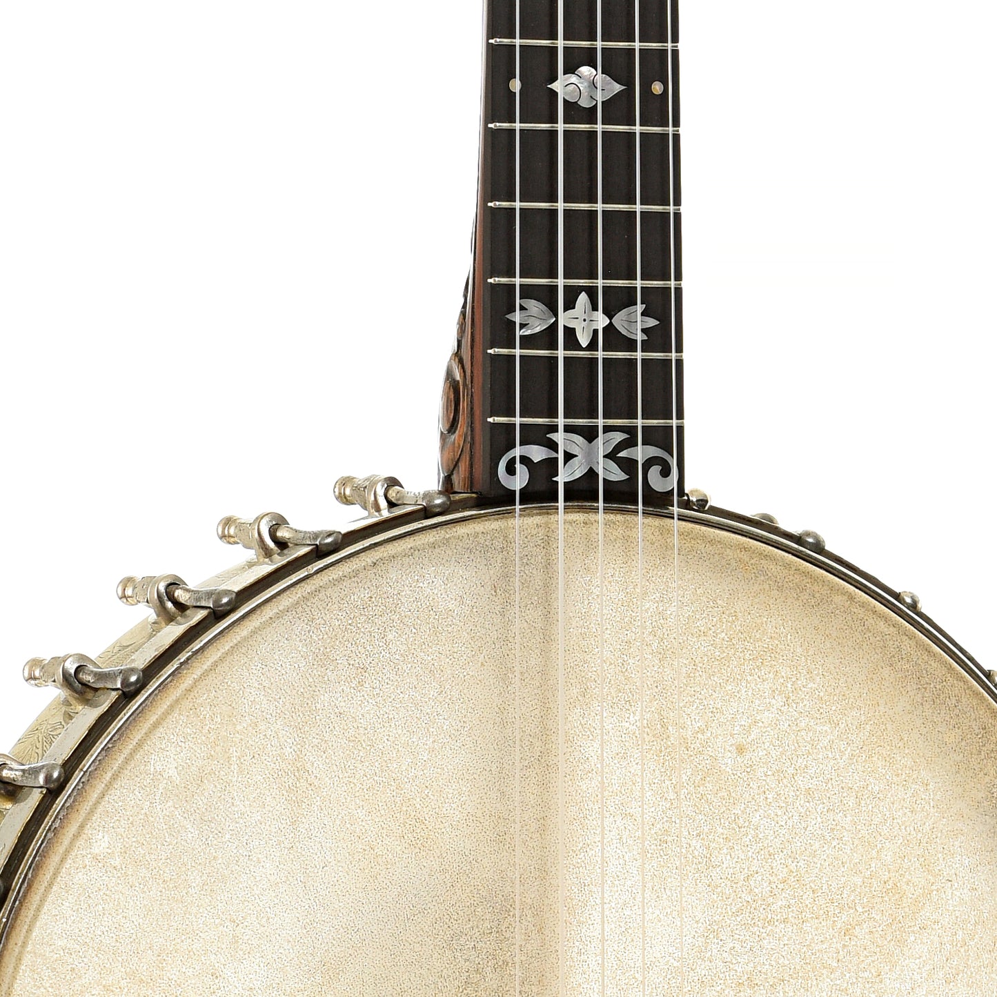 Front neck joint of Fairbanks Electric No.0 Open Back Banjo 