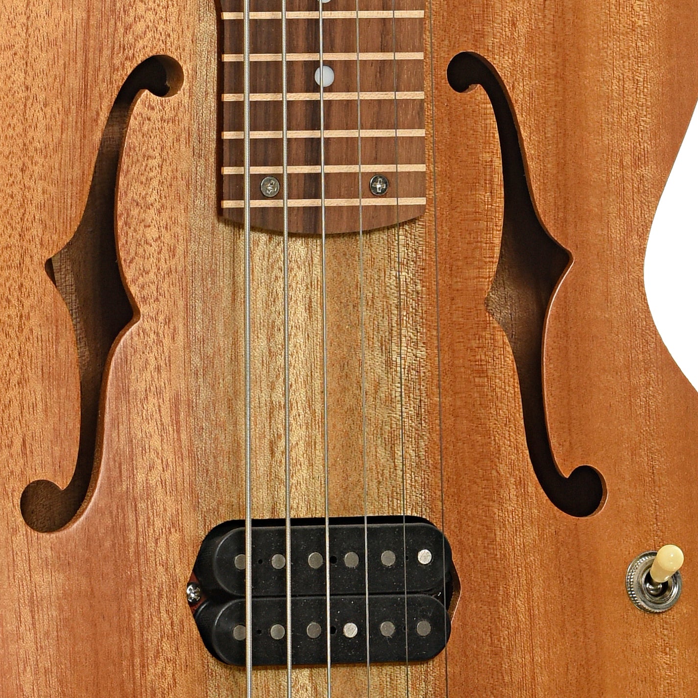 Pickup and F-holes of Cole Clark VL2P Violap Hawaiian Guitar (2010)