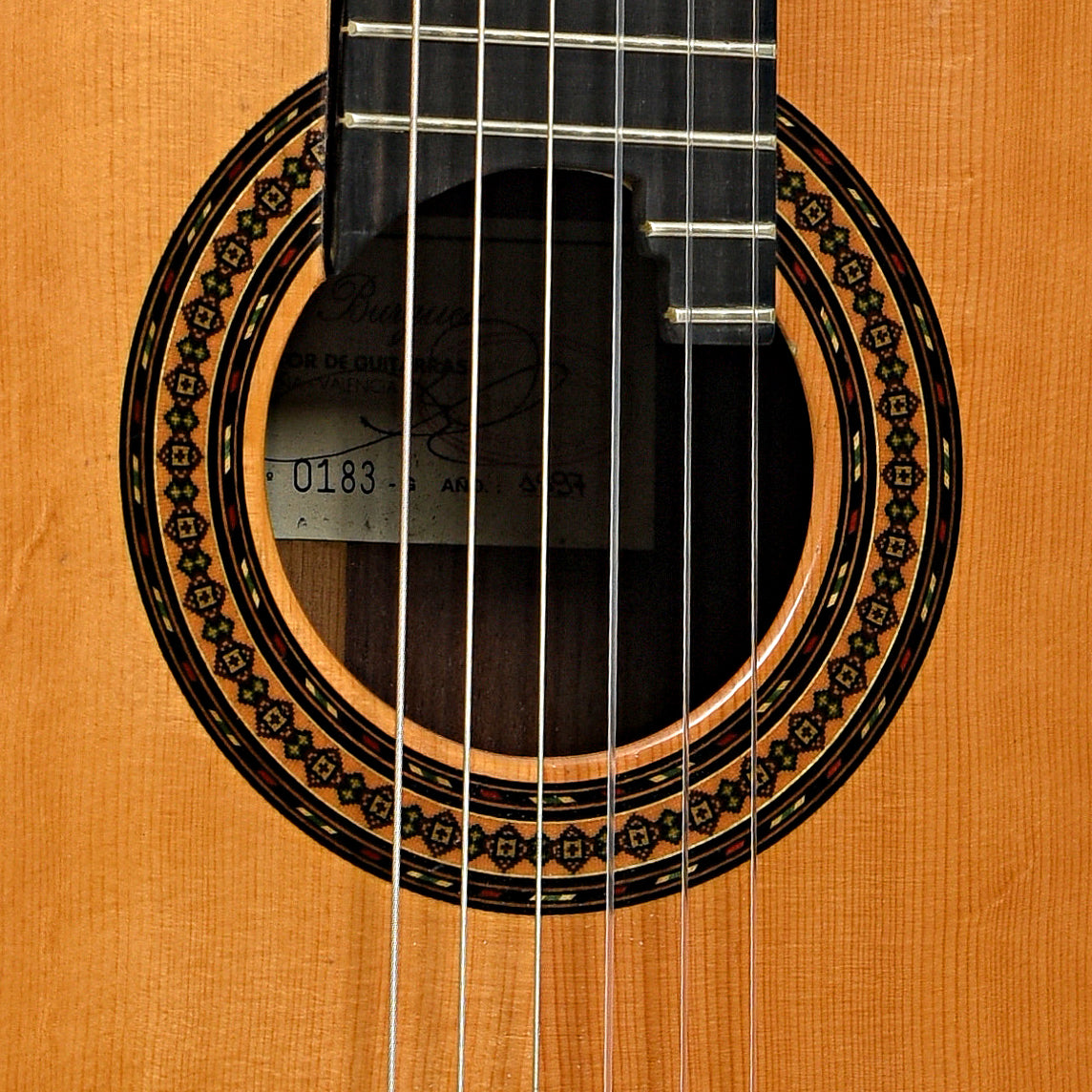 Soundhole of Amalio Burguet 3A Classical Guitar 