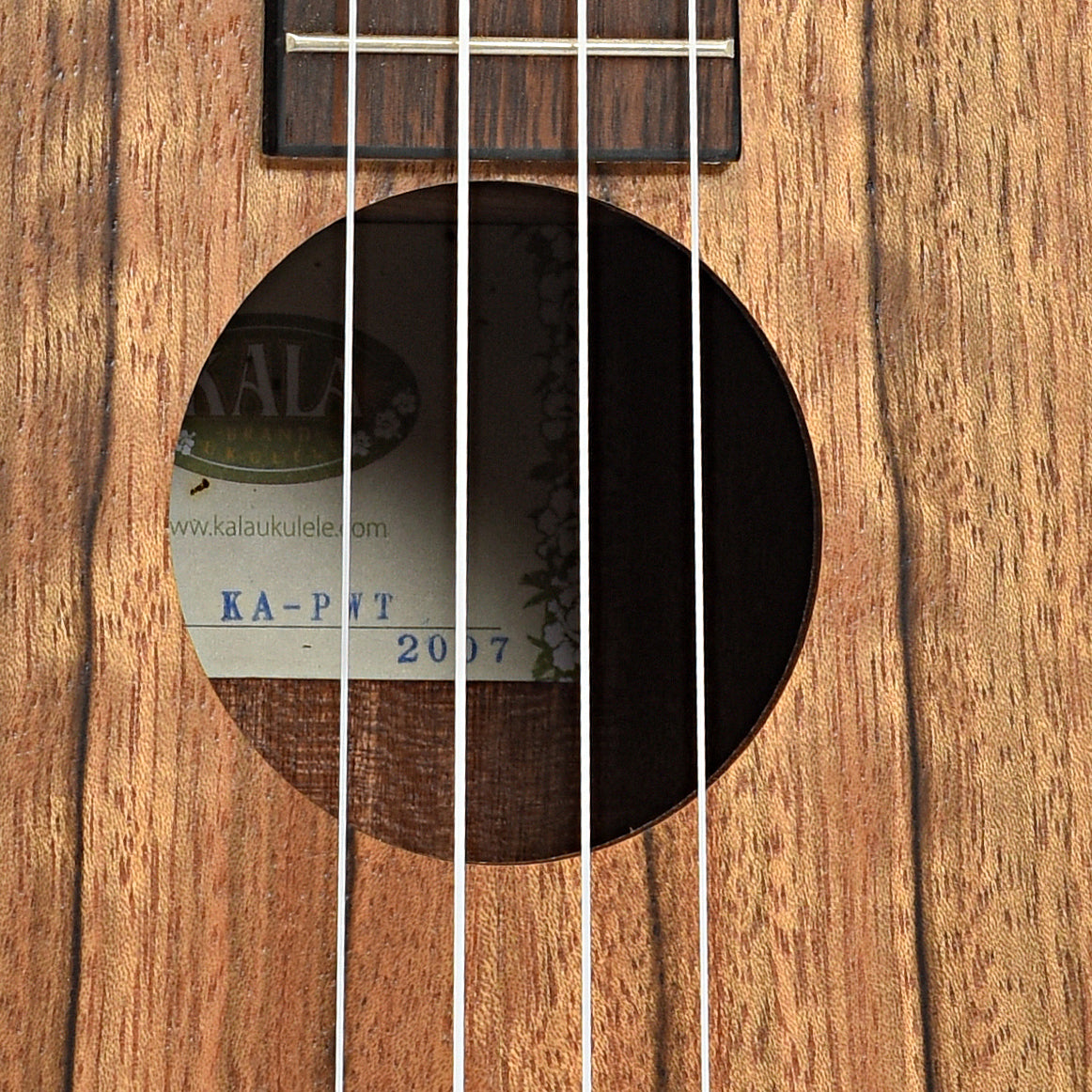 Sound hole of Kala KA-PWT Pacific Walnut Series Ukulele, Tenor (recent)