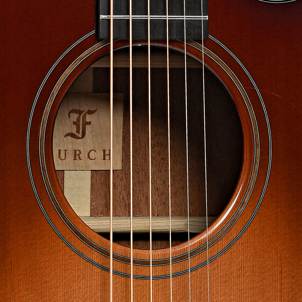 Sound hole of Furch Blue MC Plus GC-OM Acoustic Guitar (2022)