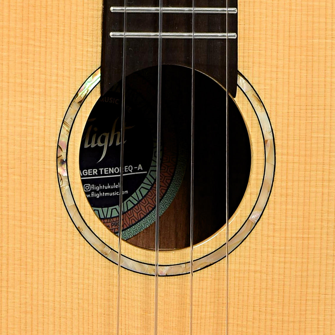 Soundhole of Flight Voyager Ukulele