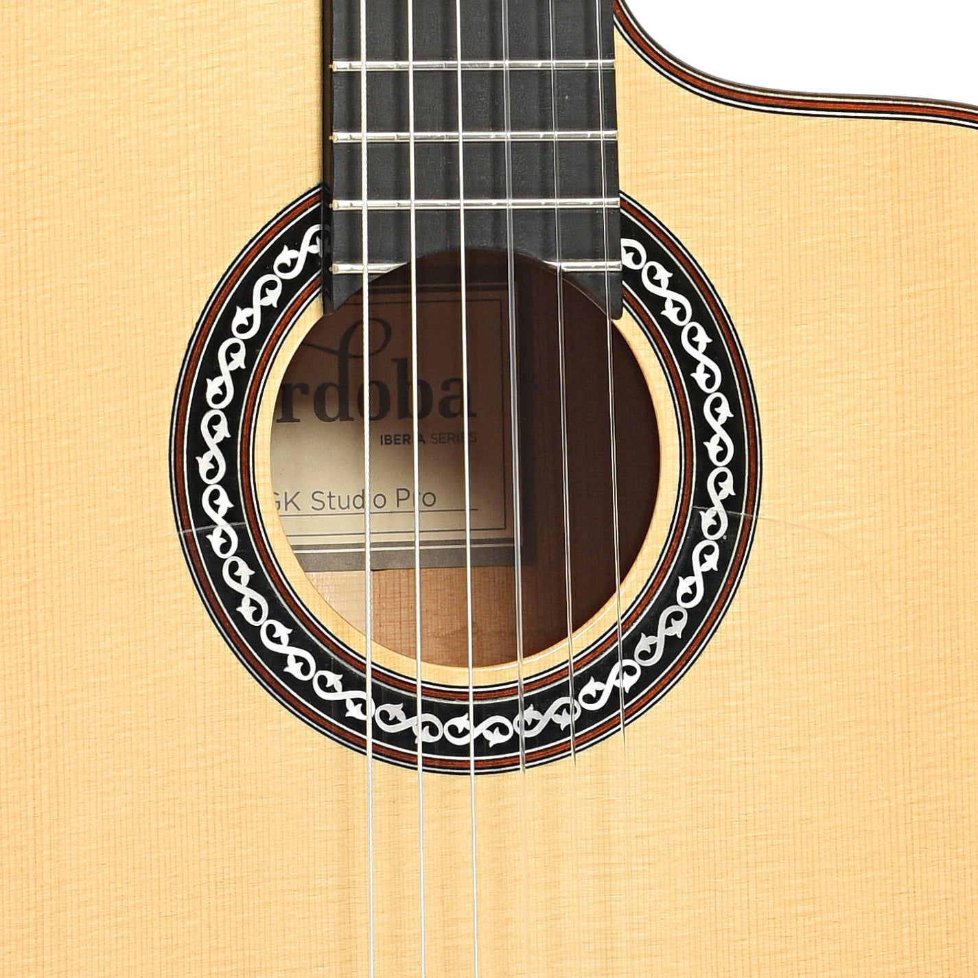 Sound hole of Cordoba GK Studio Pro Flamenco Guitar (2011)