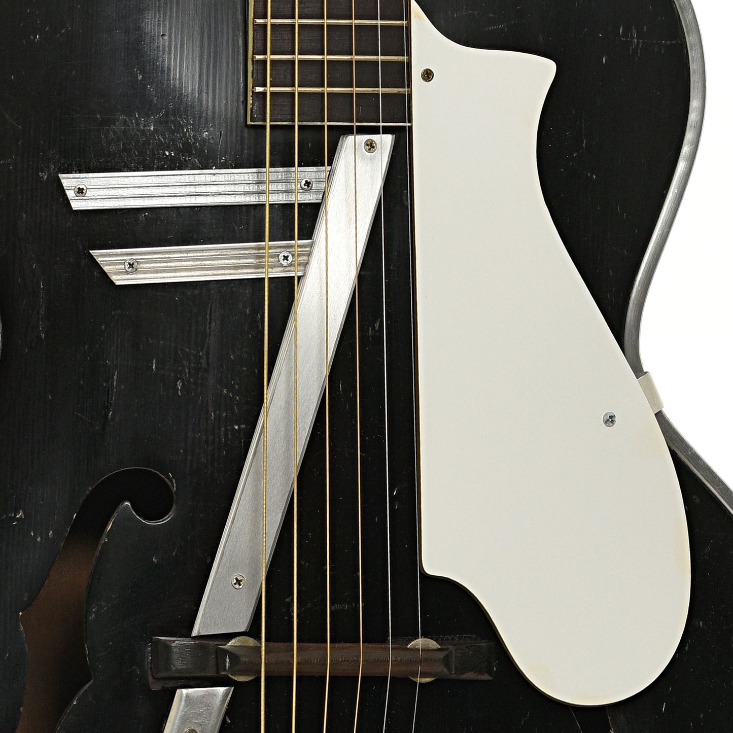 Bridge and pickguard of Harmony H956 Montclair Archtop Acoustic Guitar (1950s)