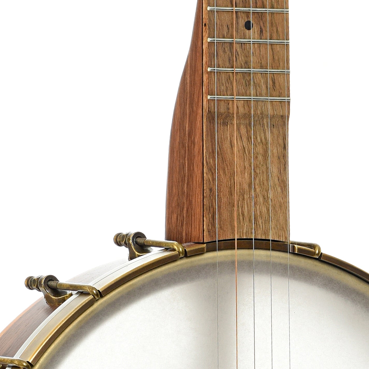 Front body and neck join of  Pisgah Appalachian 12" Openback Banjo- Walnut, Short Scale