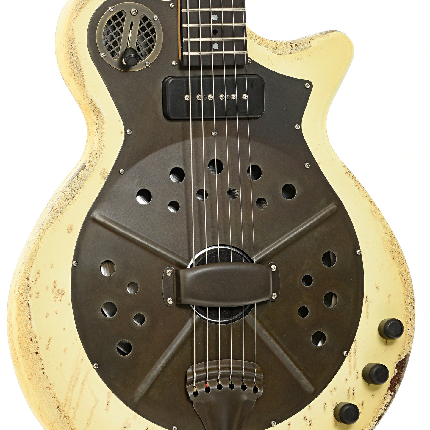 National Pioneer RP-1 Chipped Ivory Resonator Electric Guitar (2010s)