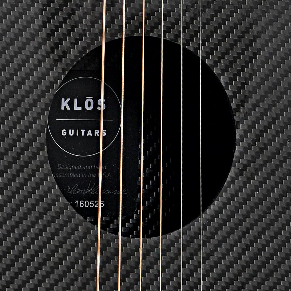 Soundhole of KLOS  Hybrid Deluxe Travel Guitar