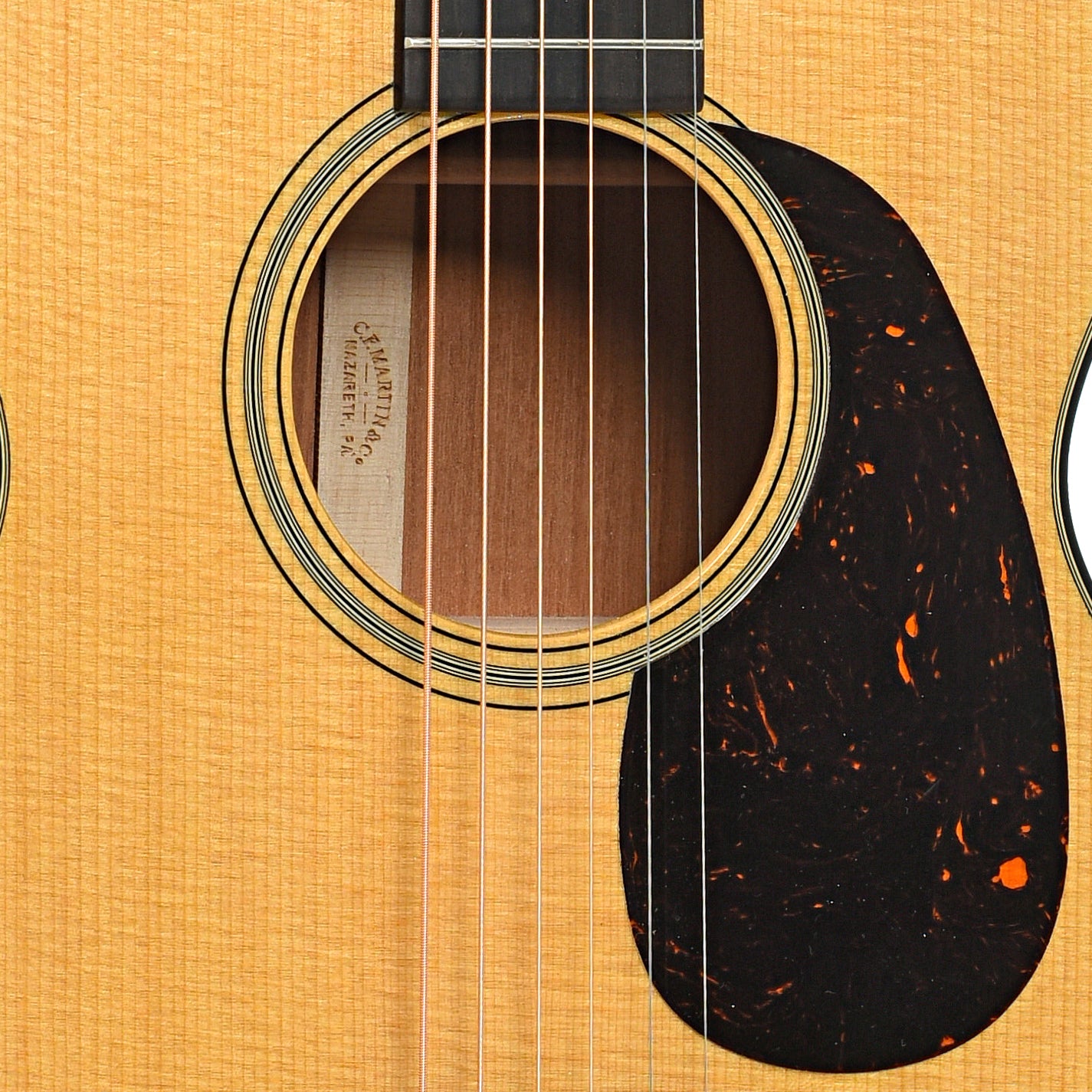 Sound hole of Martin 0-18 Acoustic Guitar (2023)