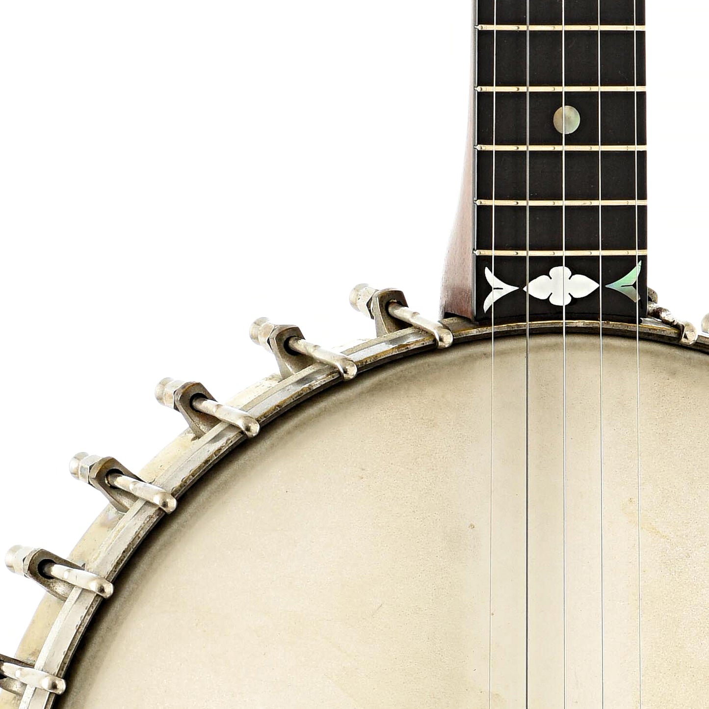 Front neck and body join of Fairbanks & Cole "Imperial" Open Back Banjo (c.1889)