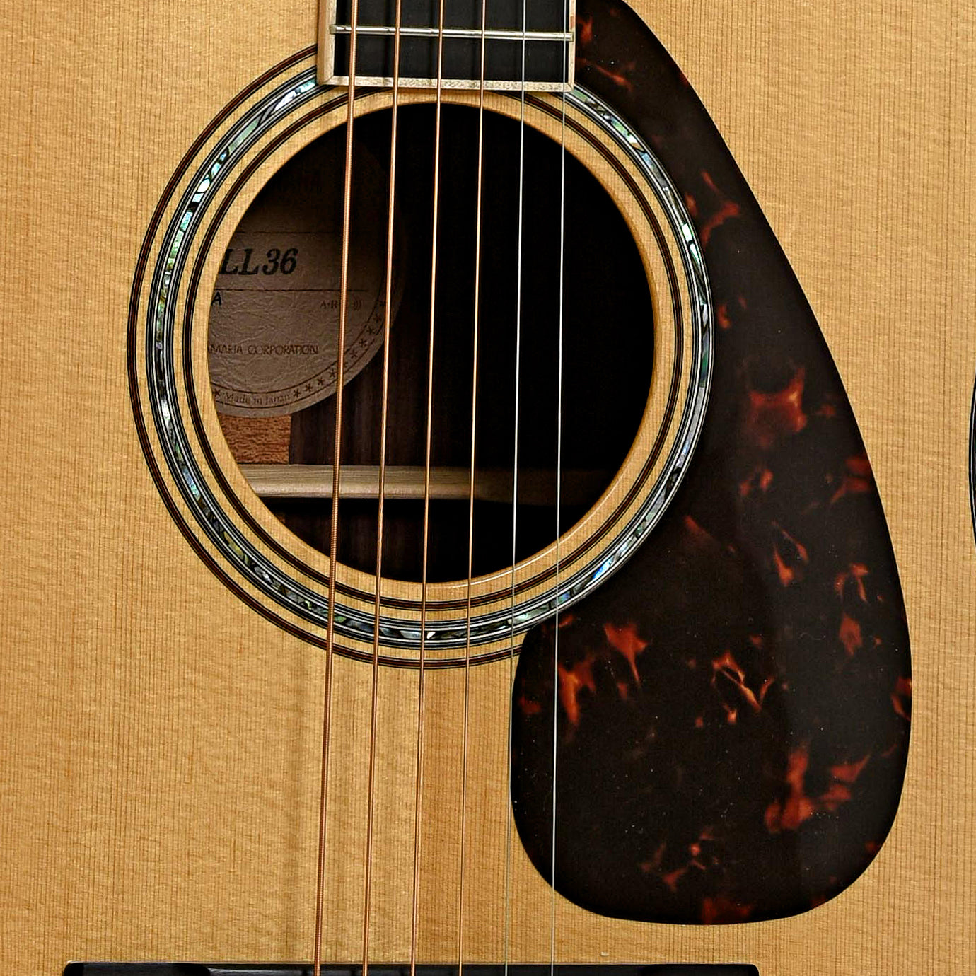 Soundhole of Yamaha LL36 Acoustic Guitar