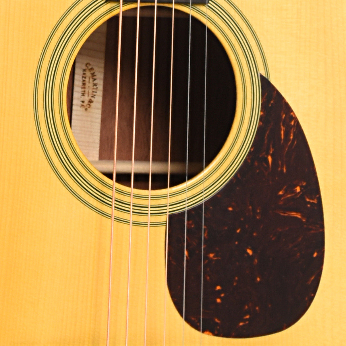 Soundhole of Martin OM-28 Custom QB