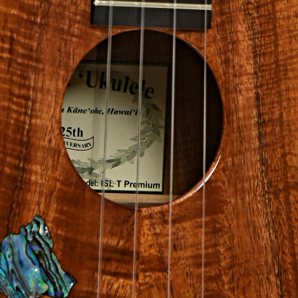 Soundhole of Kanile'a ISL Tenor Island Koa Premium Ukulele 