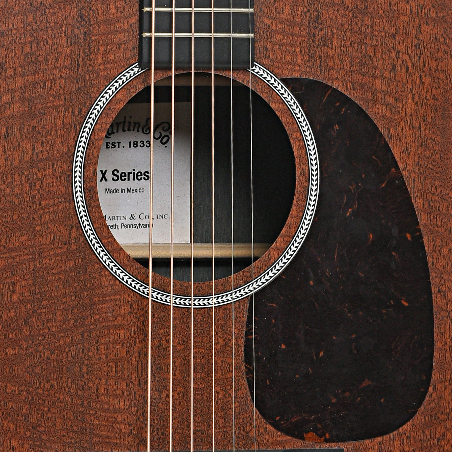 Sound hole of Martin D-X1 X-Series Acoustic Guitar (2022)