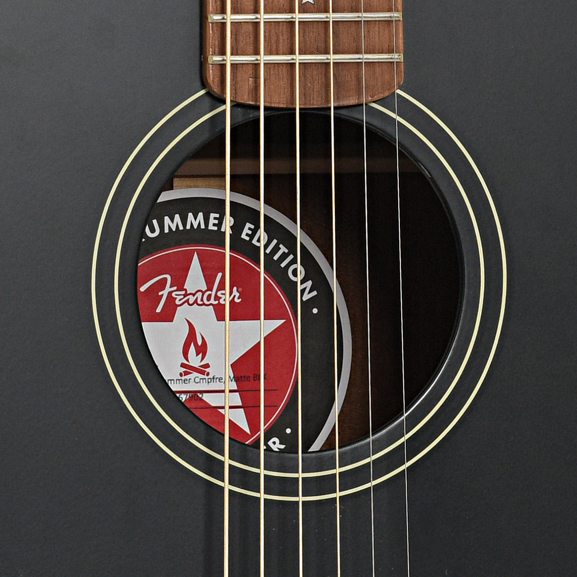 Sound hole of Fender Joe Strummer Campfire Acoustic-Electric Guitar (2021)