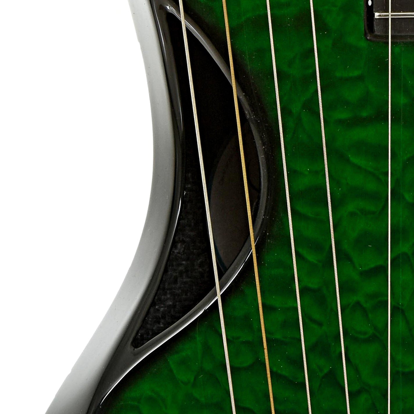 Soundhole of Emerald Synergy Harp Ukulele 