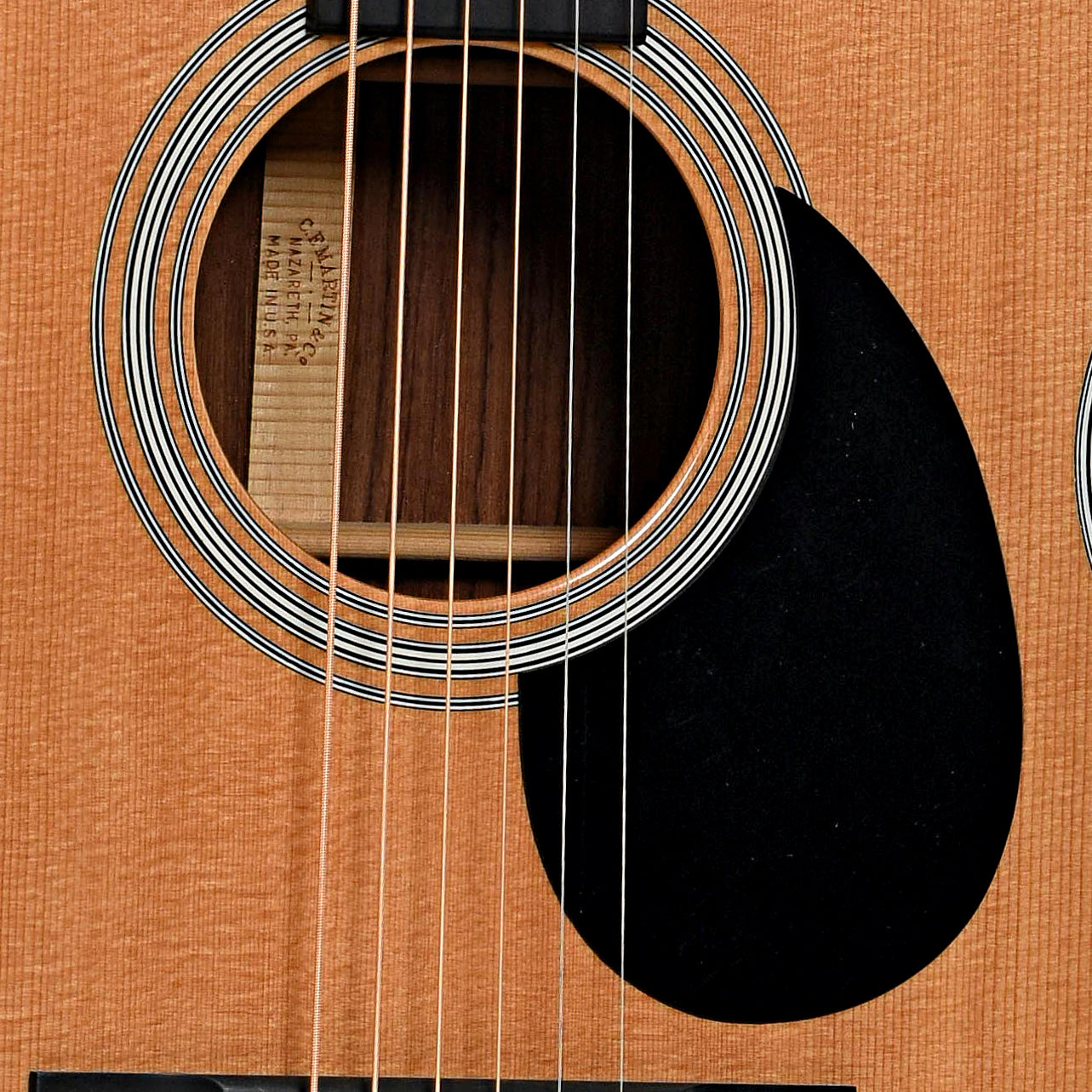 Sound hole of Martin Custom OM-28 Acoustic Guitar 