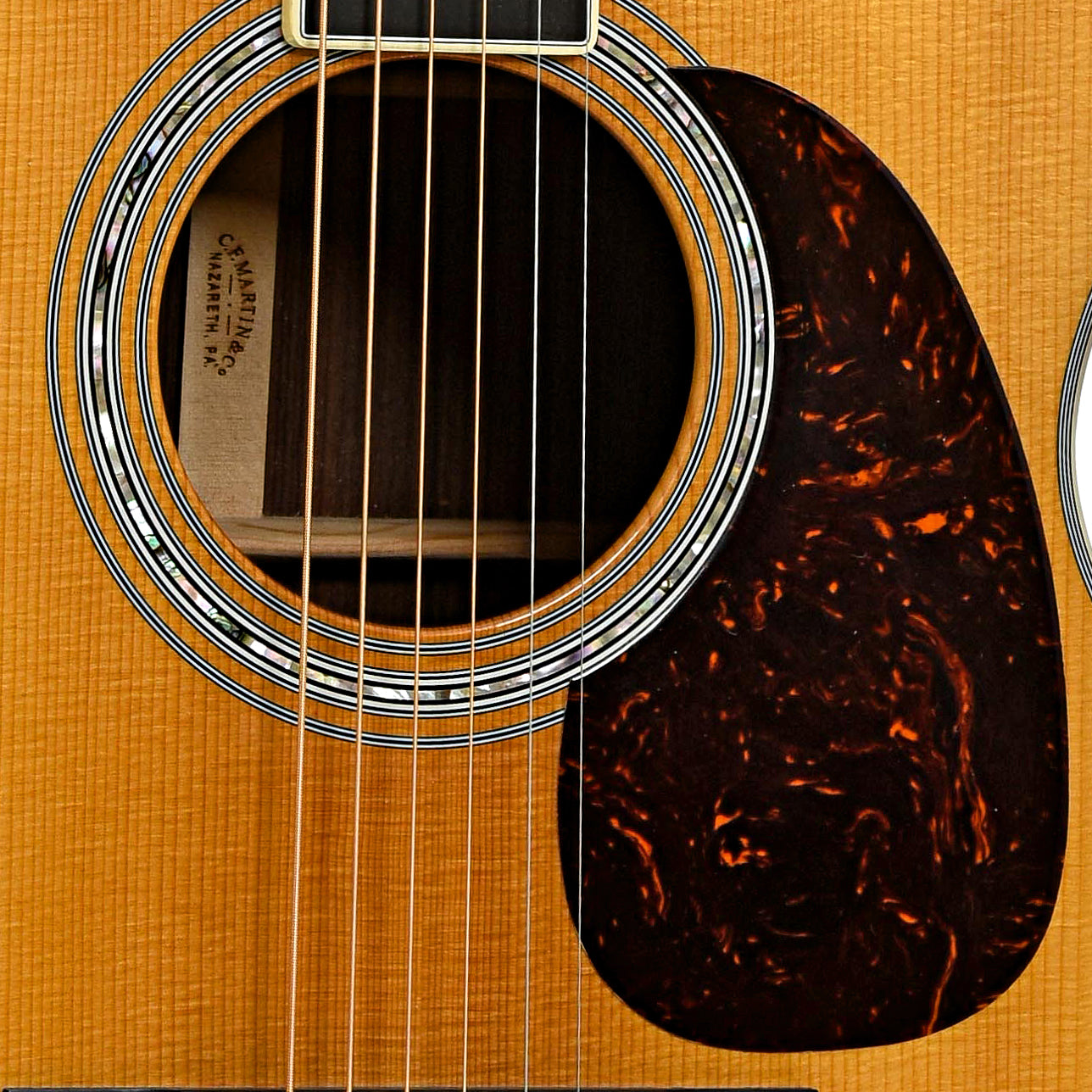 Soundhole of Martin J-40 Acoustic Guitar