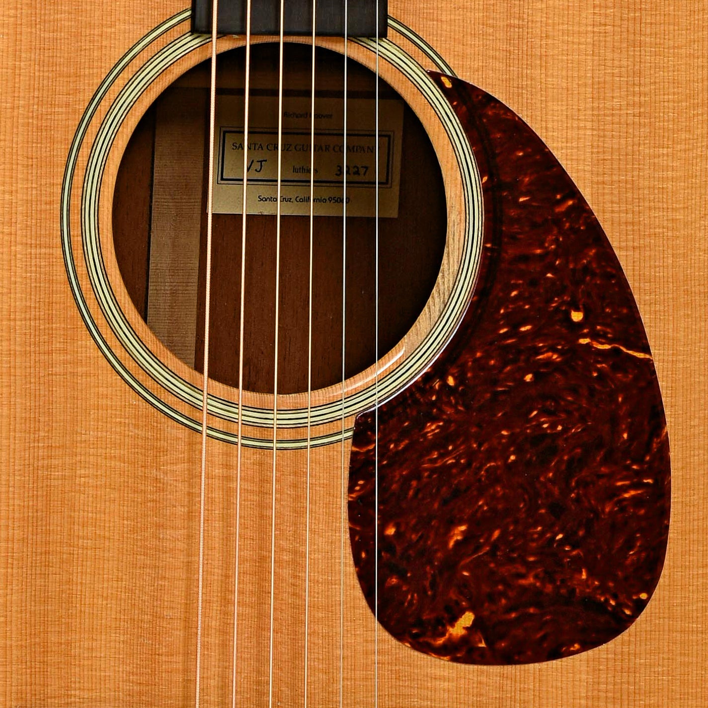 Soundhole of Santa Cruz VJ Acoustic Guitar