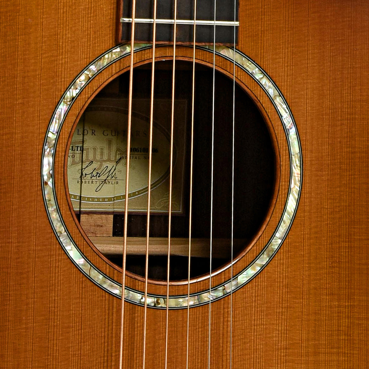 Soundhole of Taylor 12-Fret GA LTD Acoustic-Electric Guitar