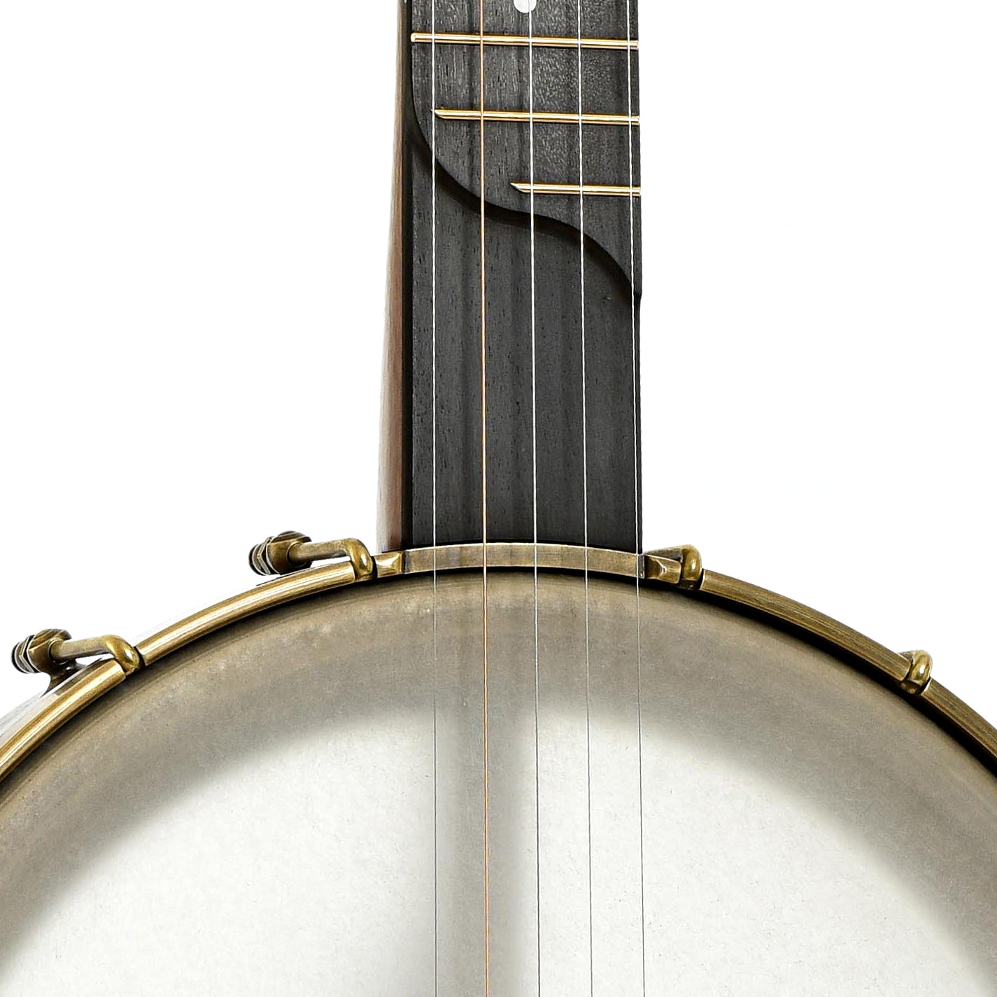 Front neck joint of Rickard 12" Walnut Dobson Openback Banjo & Case with Cyclone Tuners