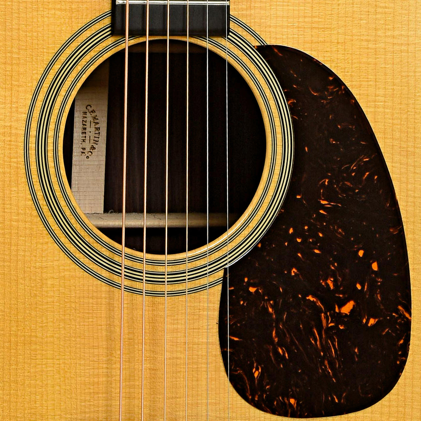 Soundhole of Martin D-28 Acoustic Guitar