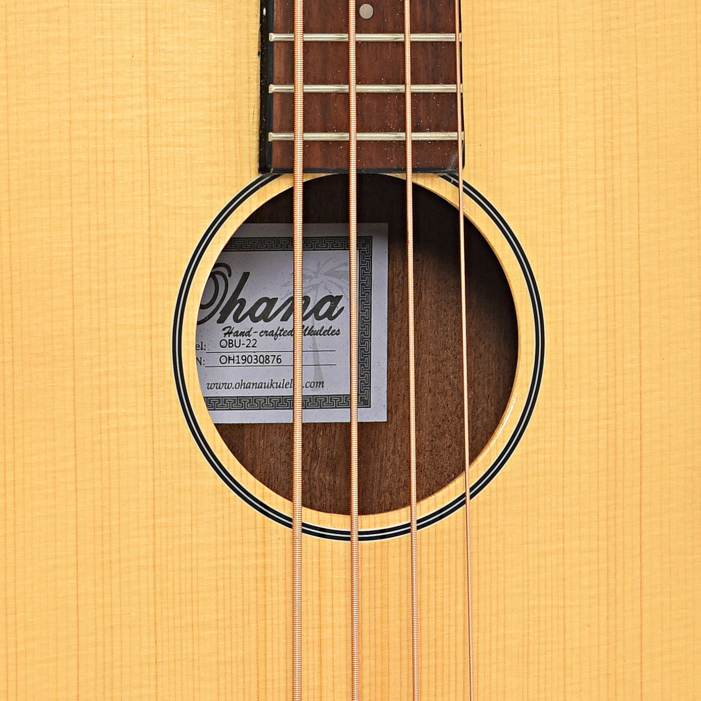 Sound hole of Ohana OBU-22 Compact Acoustic Bass with Pickup (2021)