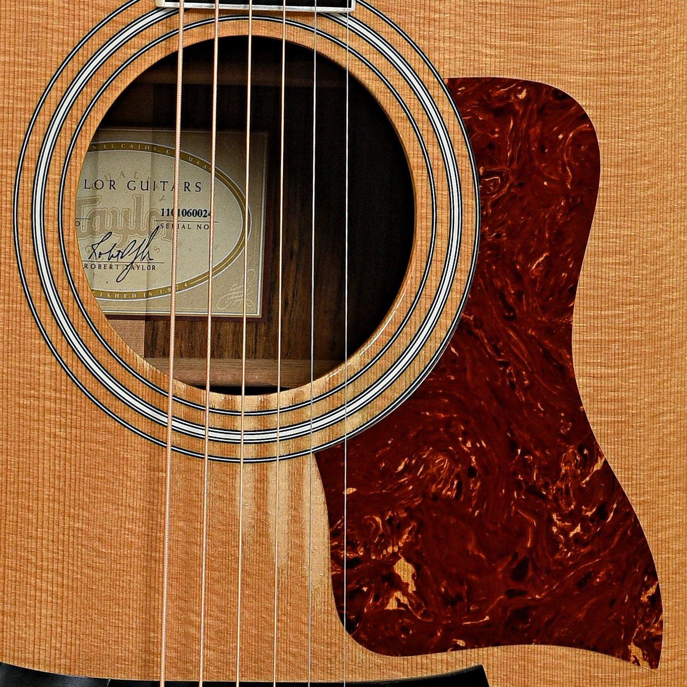 Sound hole of Taylor 410ce Acoustic-Electric Guitar 