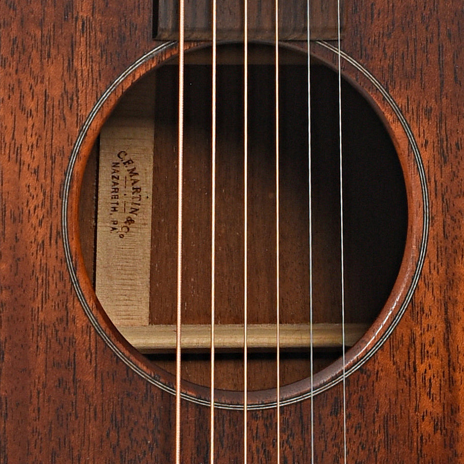 Sound hole of Martin D-15M Streetmaster Acoustic Guitar (2019)