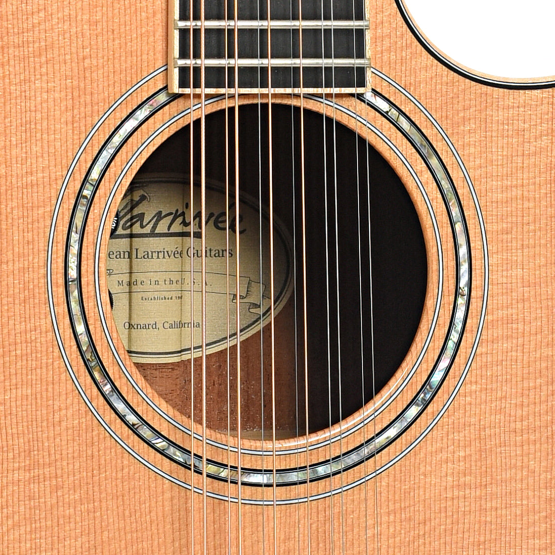 Sound hole of Larrivee LV-05 Custom 12-String Guitar (2015)