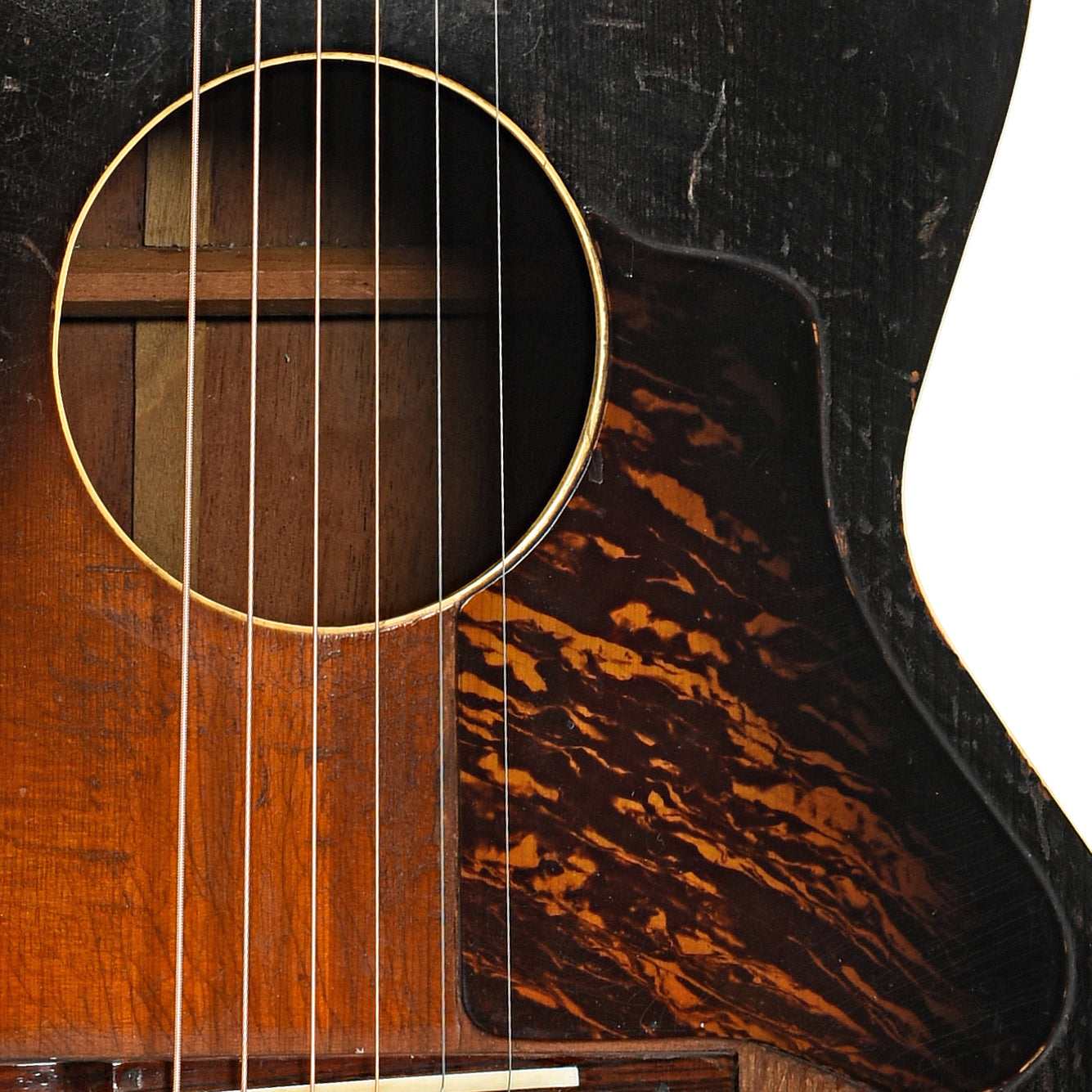 Soundhole of Recording King Carson Robinson Acoustic Guitar (c.1935)