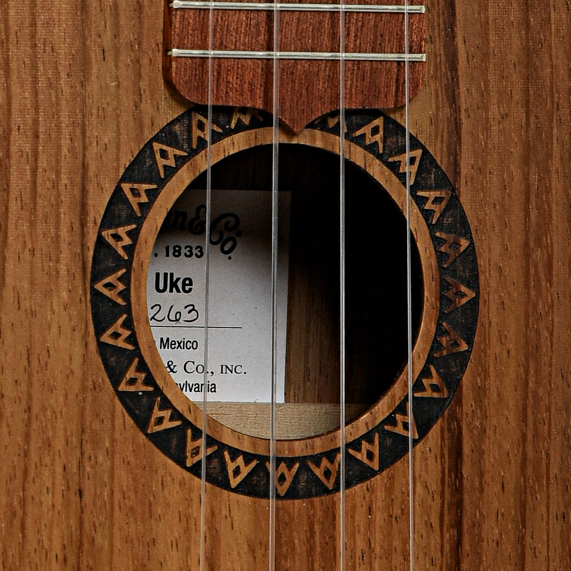 Soundhole of Martin C1 Koa Concert Ukulele