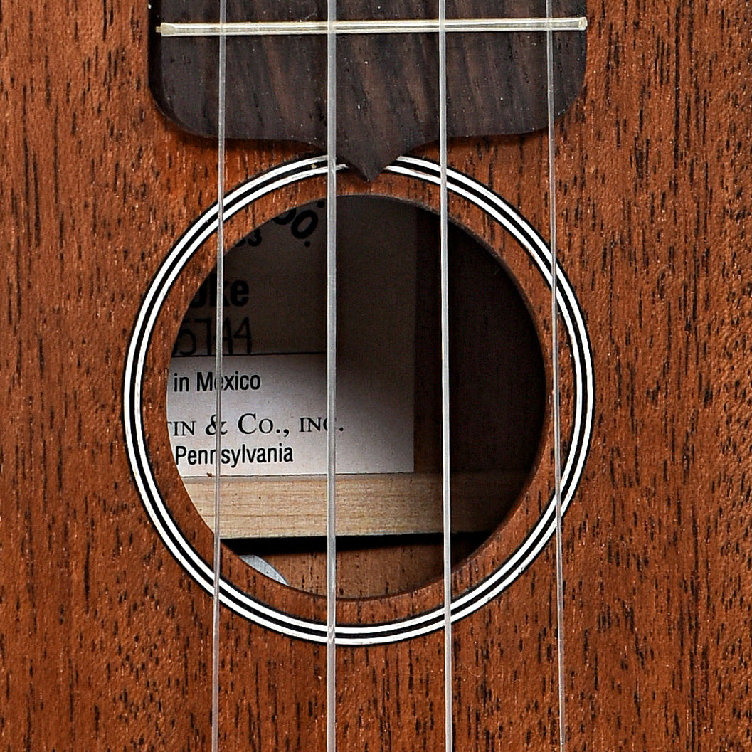 Sound hole of Martin S1 Uke, Soprano Mahogany Ukulele