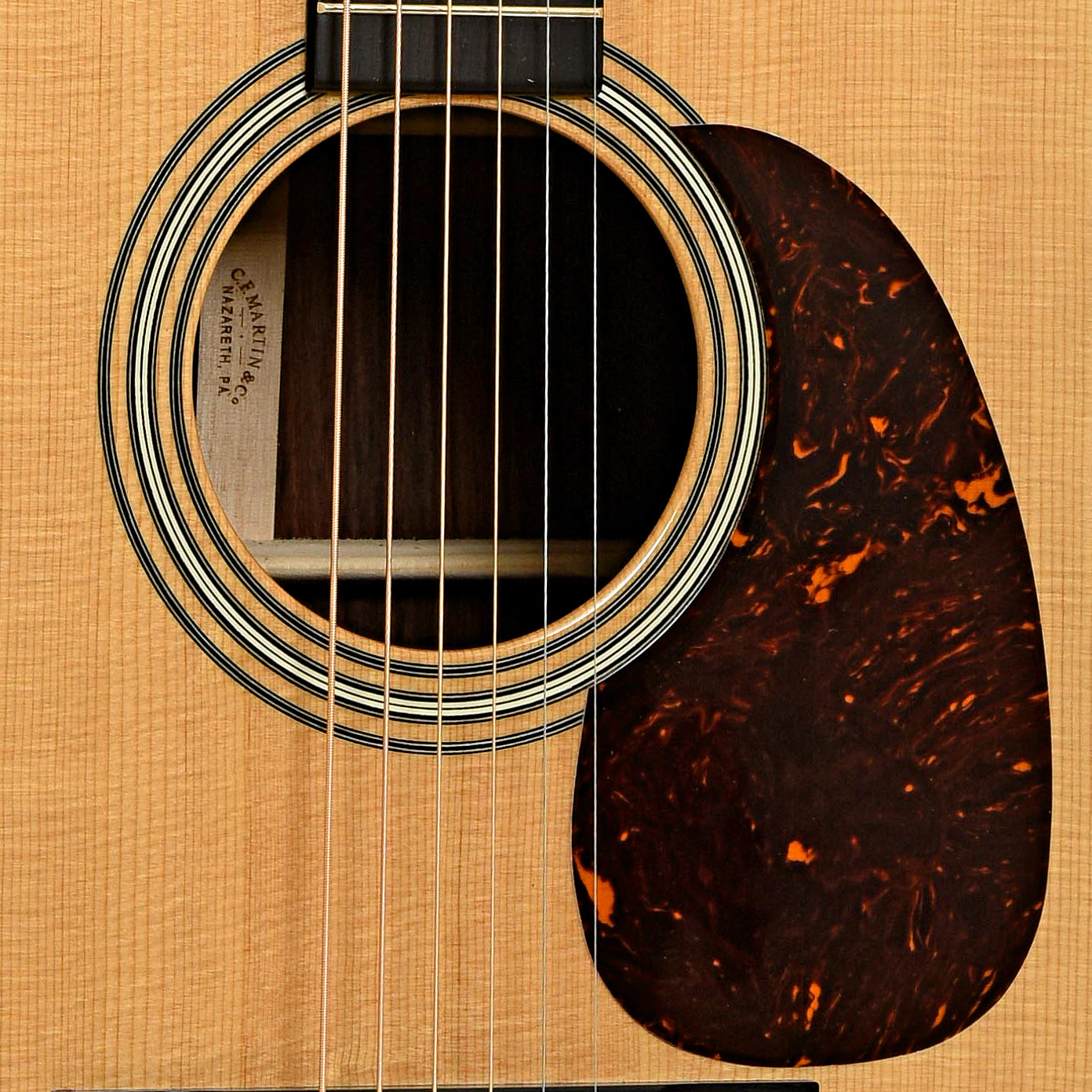 Soundhole of Martin D-28 Modern Deluxe Acoustic Guitar 