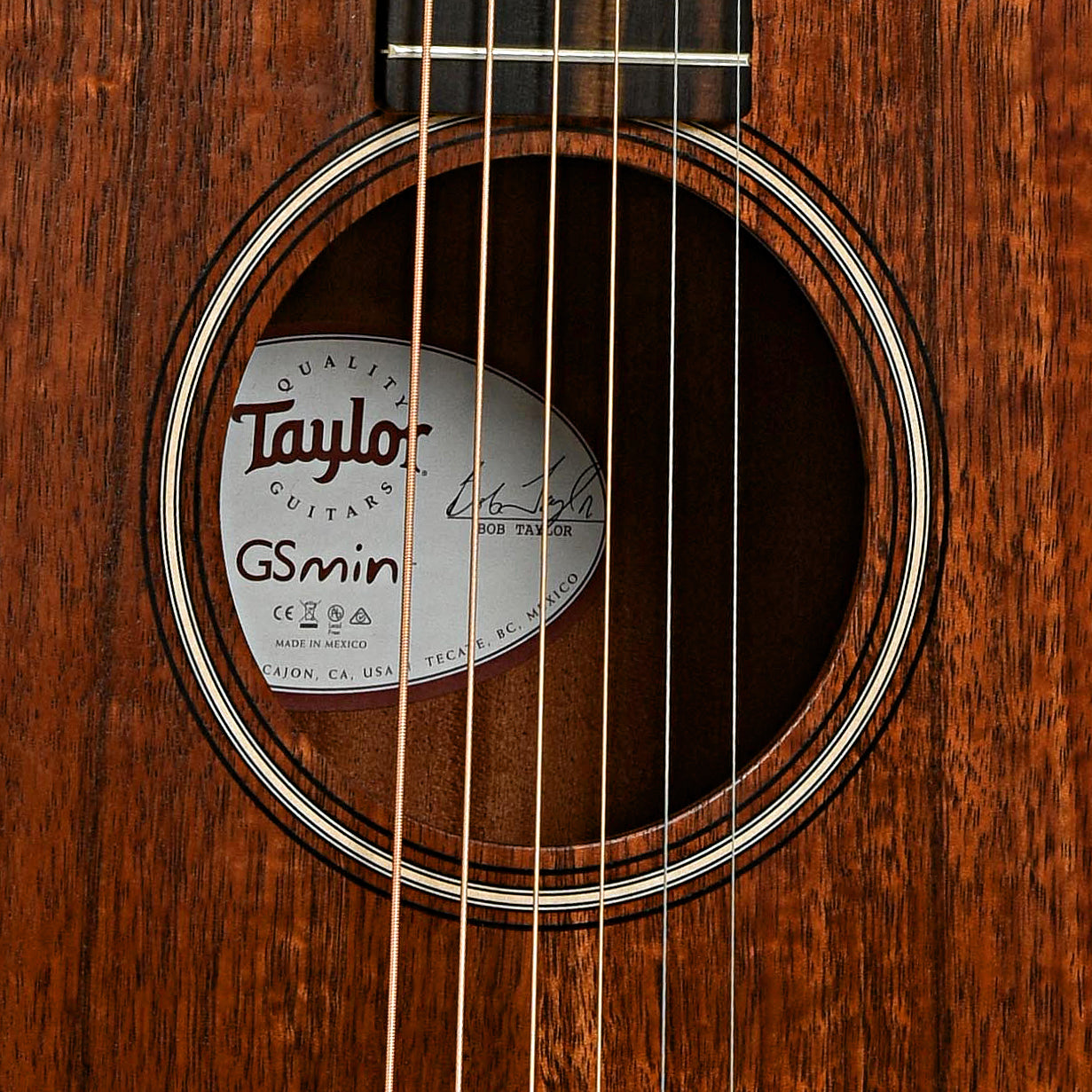 Soundhole of Taylor GS Mini Koa Acoustic Guitar