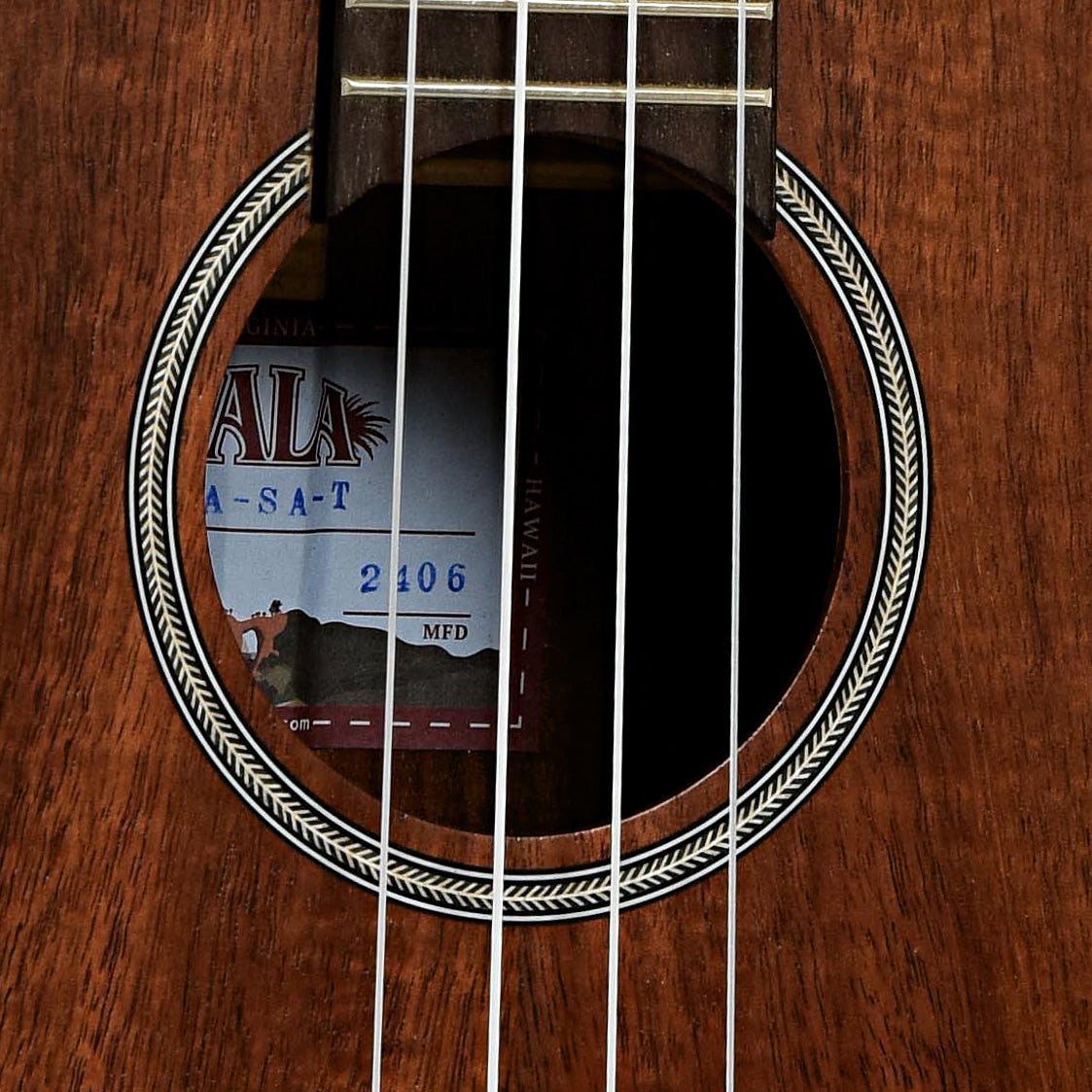 Soundhole of Kala KA-SA-T Solid Acacia Tenor Ukulele