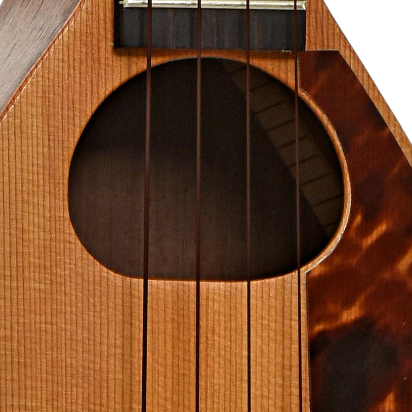 Soundhole of Jerry Hoffman Boatpaddle Prototype Tenor Ukulele 