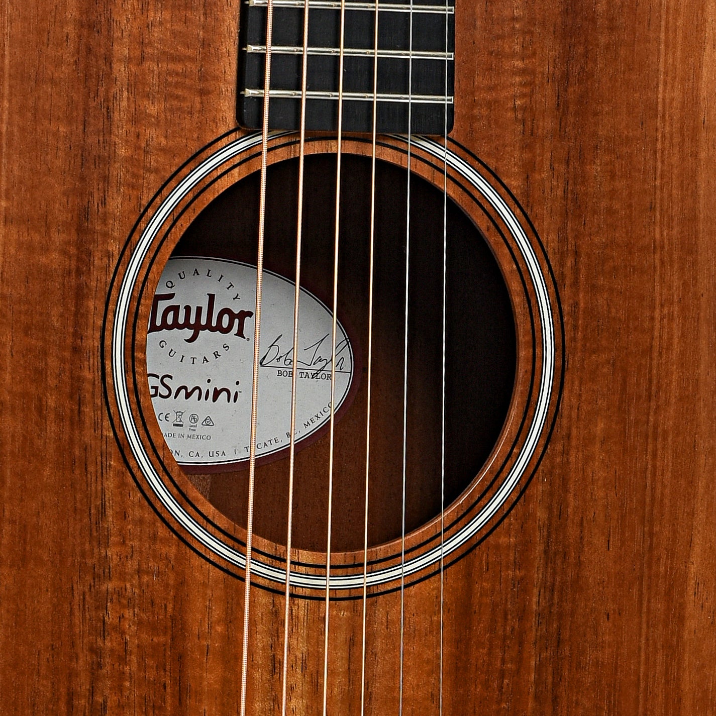 Soundhole of Taylor GS Mini-E Koa Acoustic-Electric Guitar