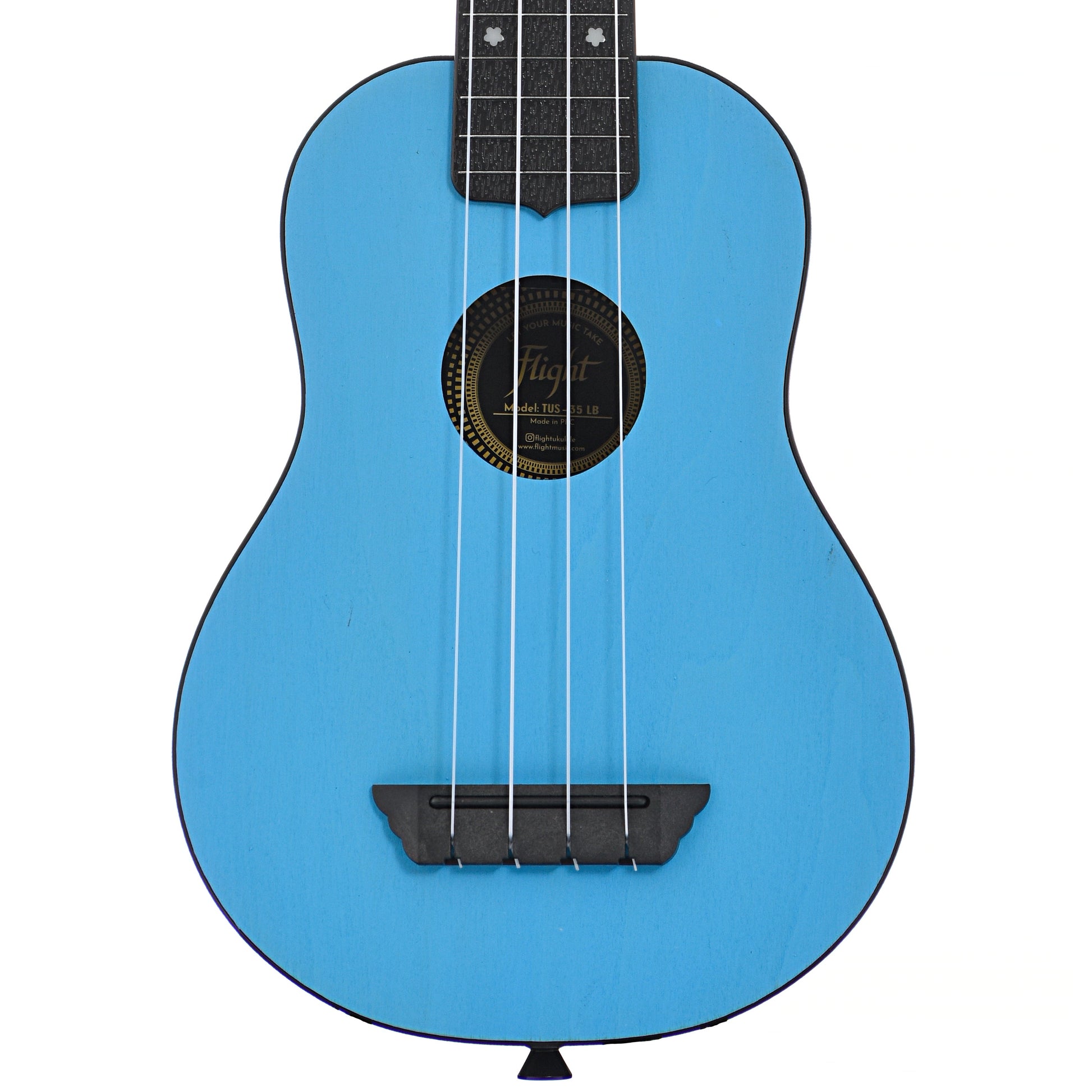 Front of Flight TUS35 Travel Series Soprano Ukulele, Light Blue