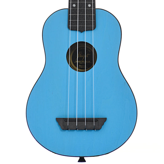 Front of Flight TUS35 Travel Series Soprano Ukulele, Light Blue