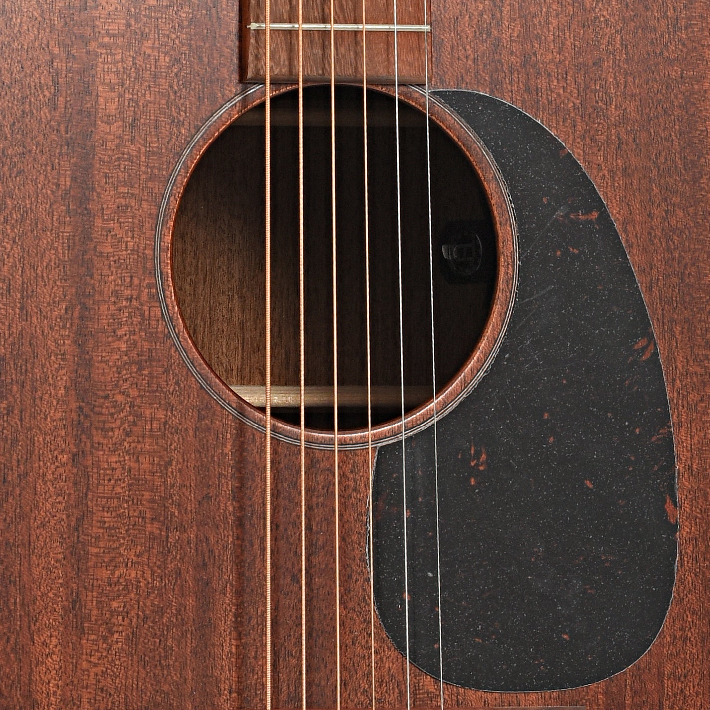 Sound hole and pickguard of Martin D-15E Guitar