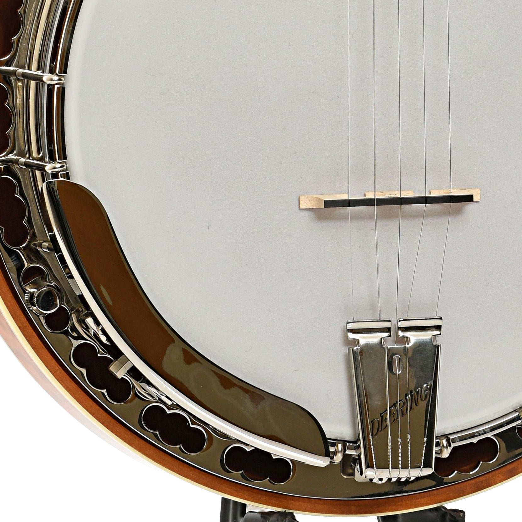 Bridge, tailpiece and armrest of Deering Silver Clipper Banjo