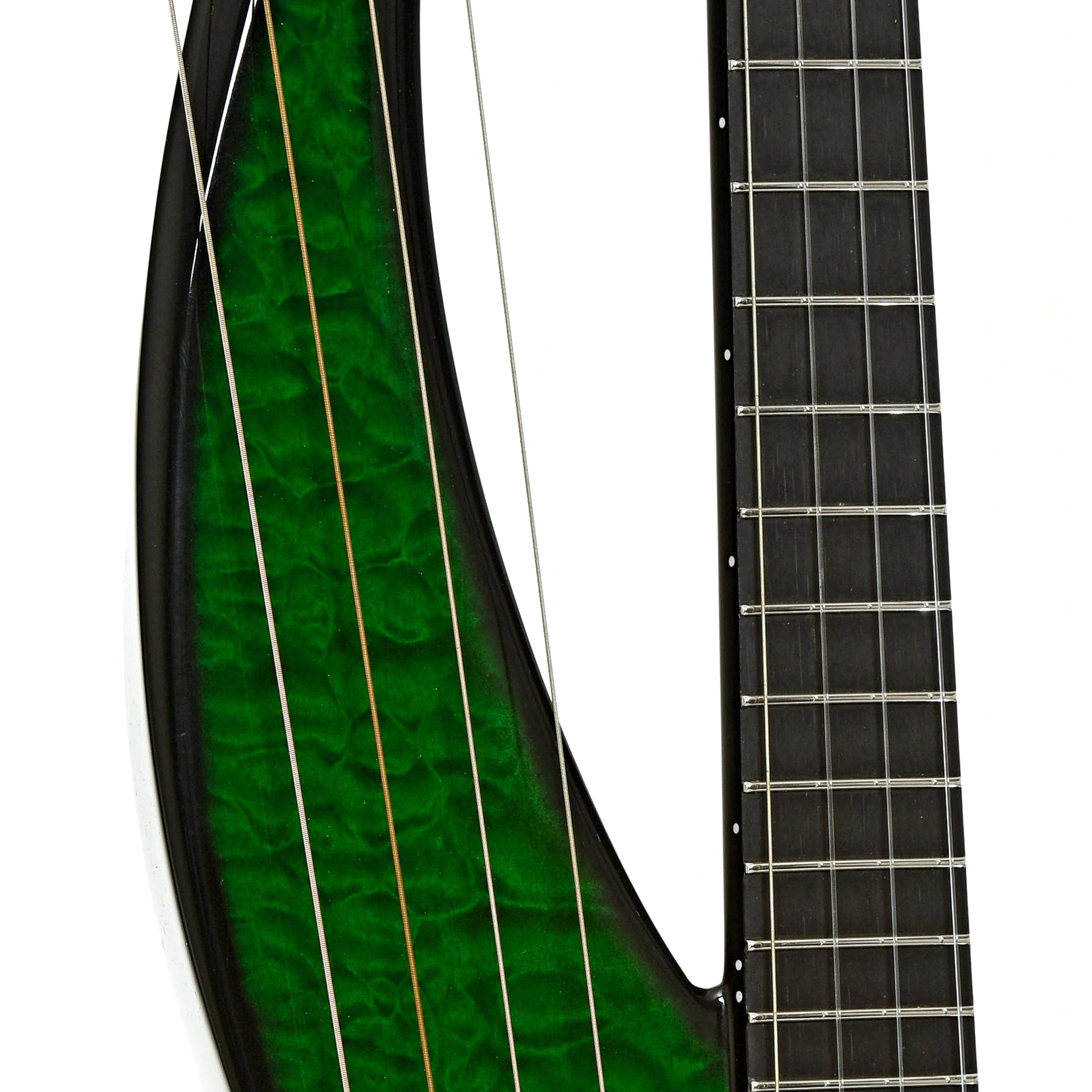 Fretboard of Emerald Synergy Harp Ukulele 