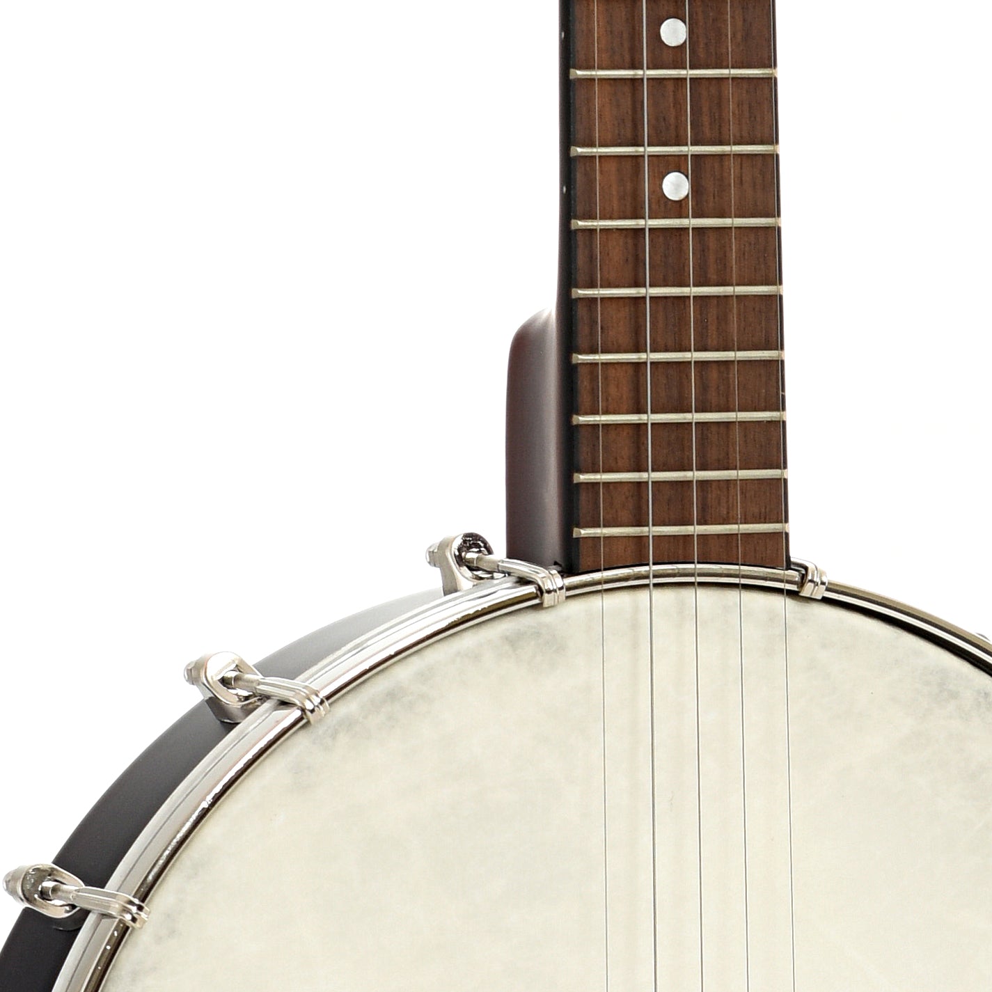 Front body and neck join of Recording King Dirty 30's Open-Back Banjo