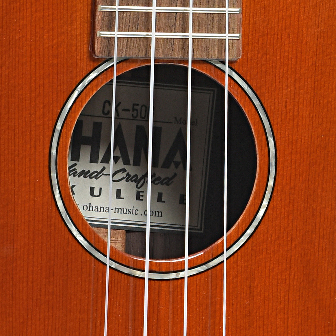 Sound hole of Ohana CK-50G Concert Ukulele