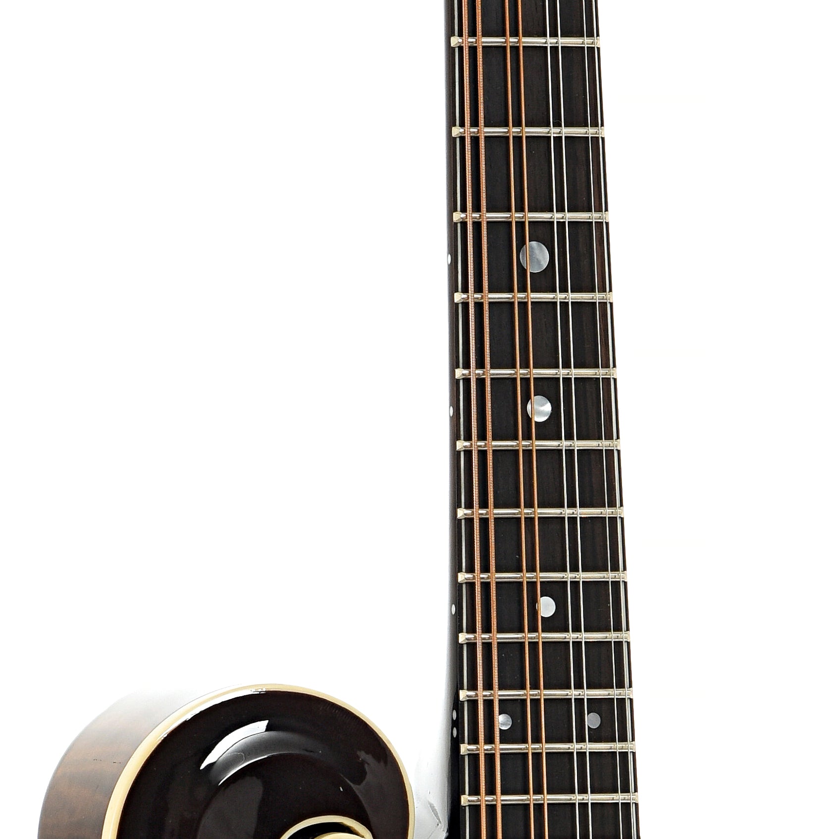 Fretboard of Northfield F5S Limited S Series F-Style Mandolin, Wide Nut, Dark Cherryburst