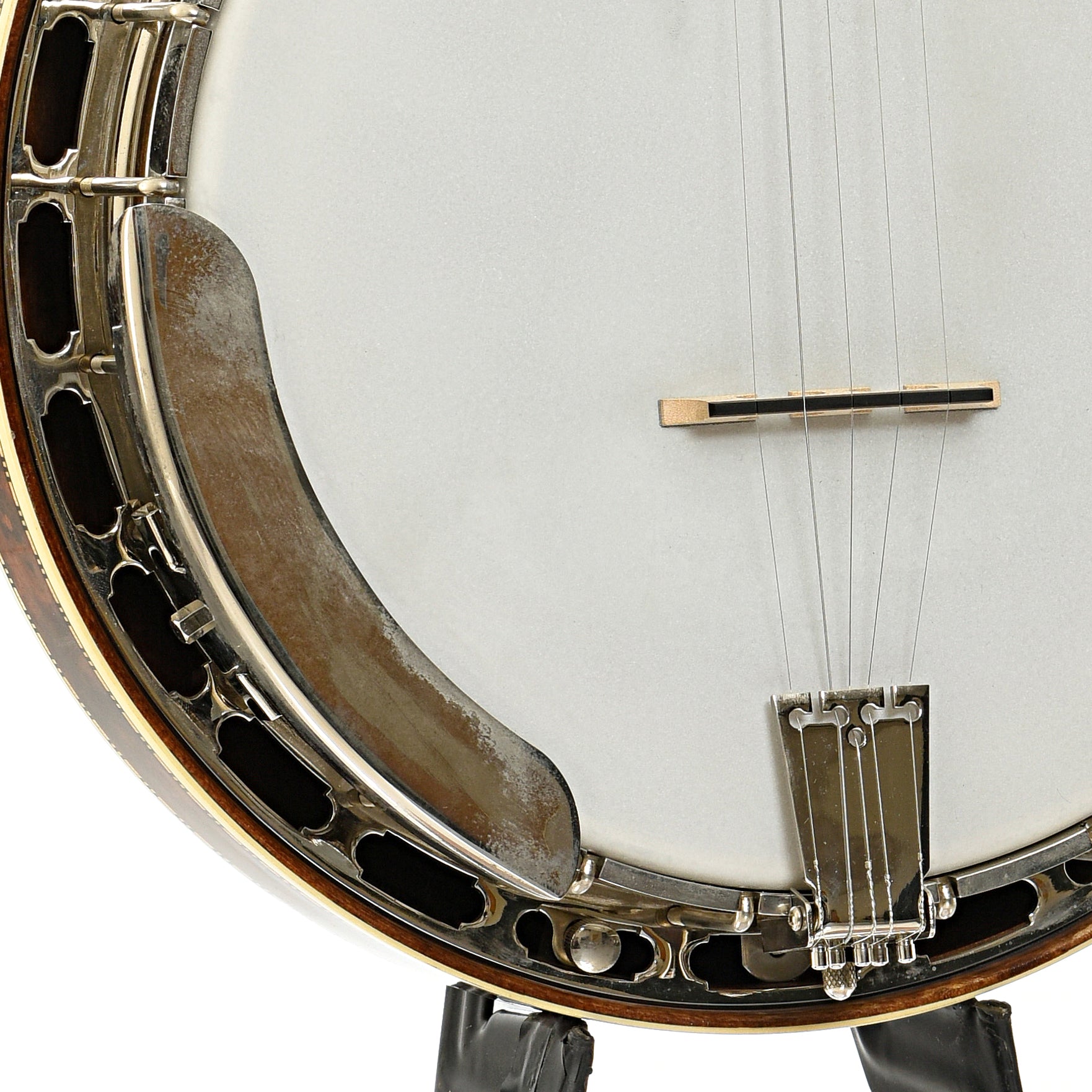 Armrest, tailpiece and bridge of Wildwood Sololist Custom Resonator Banjo (c.2008)